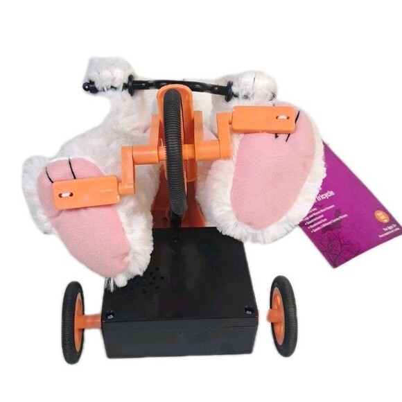 NEW Halloween Animated Singing Zombie Rabbit Bunny on Tricycle Ghoul Horror - Picture 4 of 6